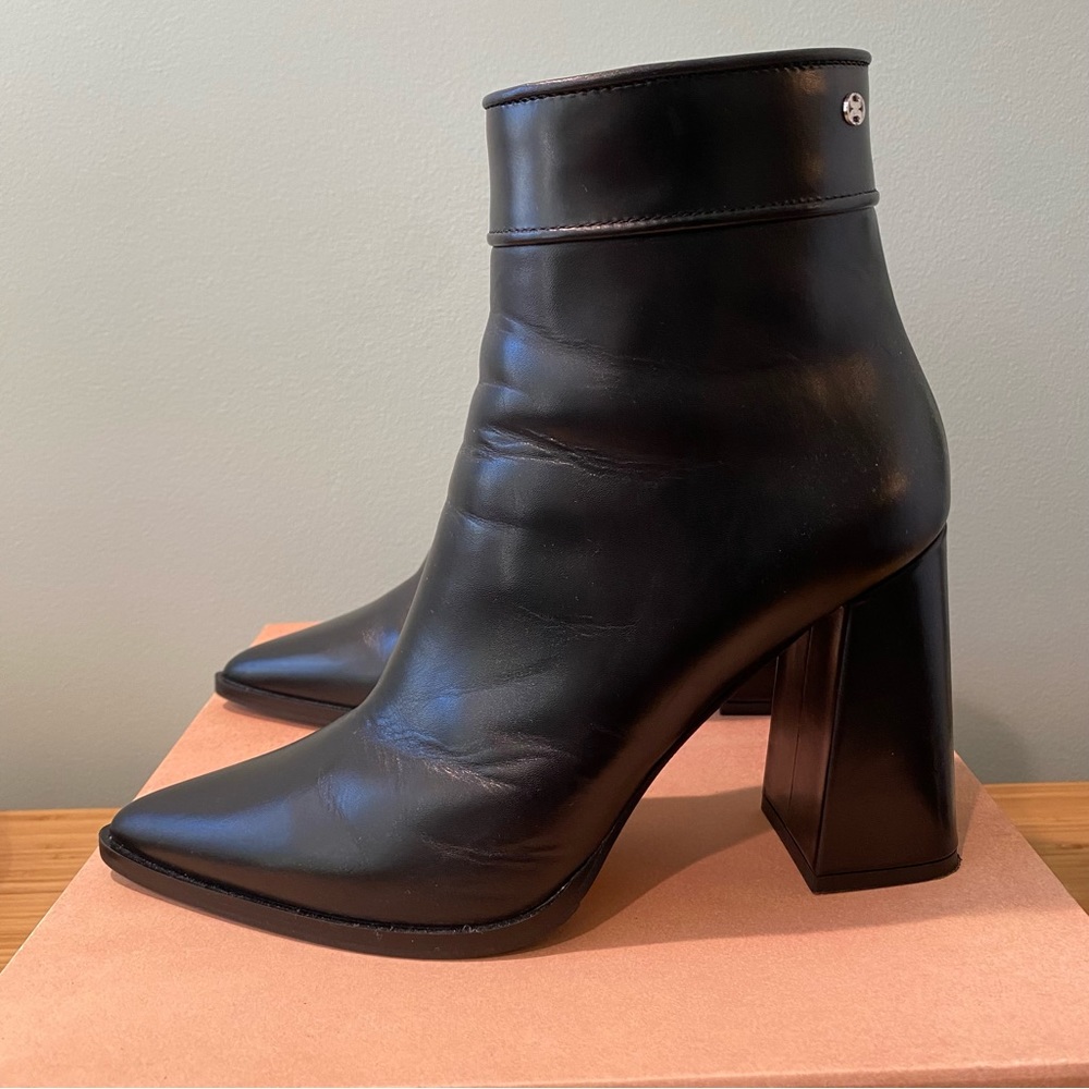 Capezzani Black Block Heel Ankle Boots Booties